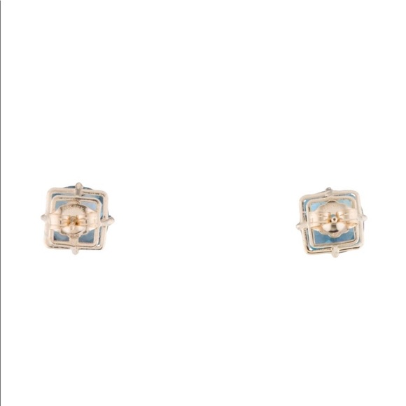 Brand New 14K Gold Topaz Stud Earrings - Picture 2 of 6